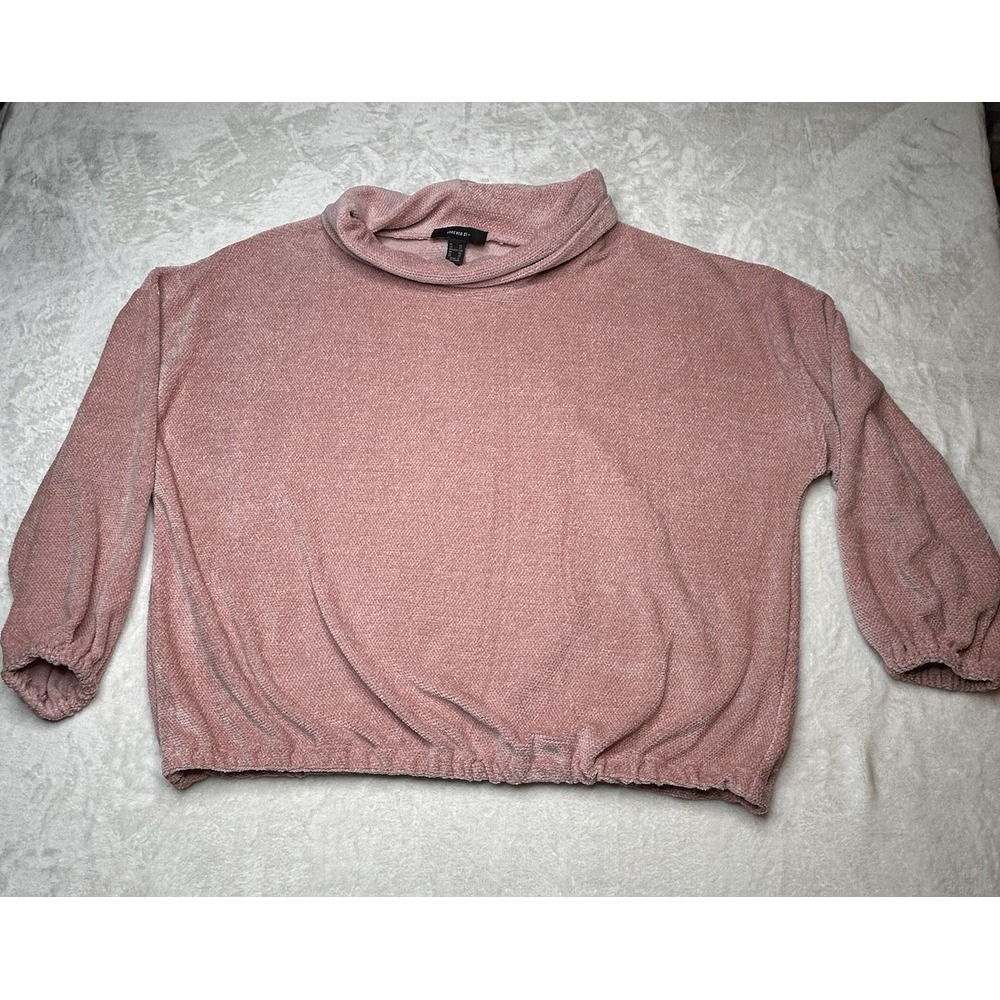 Forever 21 + Womens 2X Pink Long Sleeve Loose Turtleneck Sweater Elastic Waist
